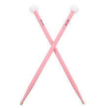 1Paar Schlagzeug Mallets Filz Kopf Holz Drumsticks Rosa Komfortgriff