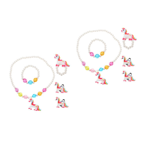2Ensembles Bijoux Licorne Fille Collier Bracelet 2