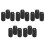 15Pièces Harmonica 10 Trous Cuir Noir Portable 10