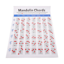 2Pièces Affiches Mandoline Accessoires Notes Fret Accords Multicolores
