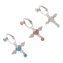 12Pièces Faux Piercing Nombril Cuivre Zircon