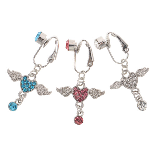 12Pièces Faux Piercing Nombril Cuivre Zircon 2