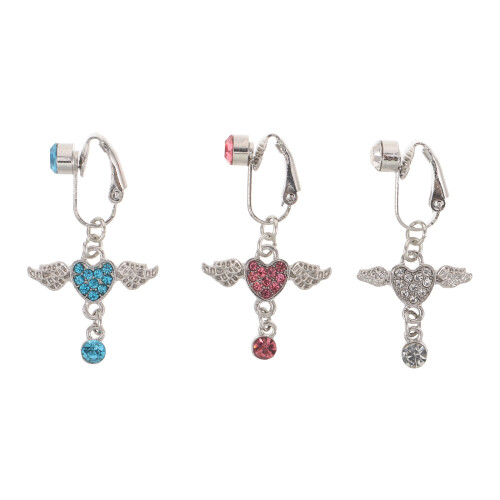 12Pièces Faux Piercing Nombril Cuivre Zircon 1