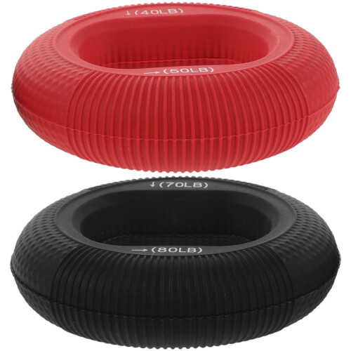 8Pcs Silicone Strength Trainer Rings Hand Exerciser Red 1