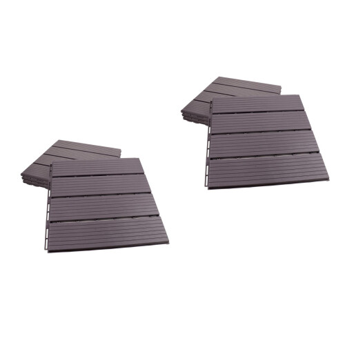 8Pièces Dalles Extérieur Emboîtables Gris Pour Terrasse 2