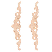 2Pièces Ornements Décoratifs En Bois Khaki Pour Mobilier Rangements
