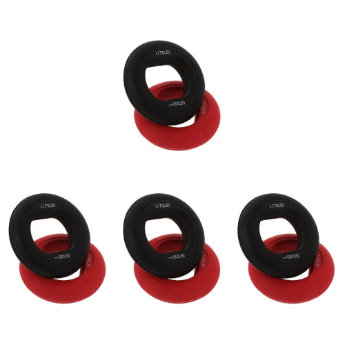 8Pcs Silicone Strength Trainer Rings Hand Exerciser Red 2
