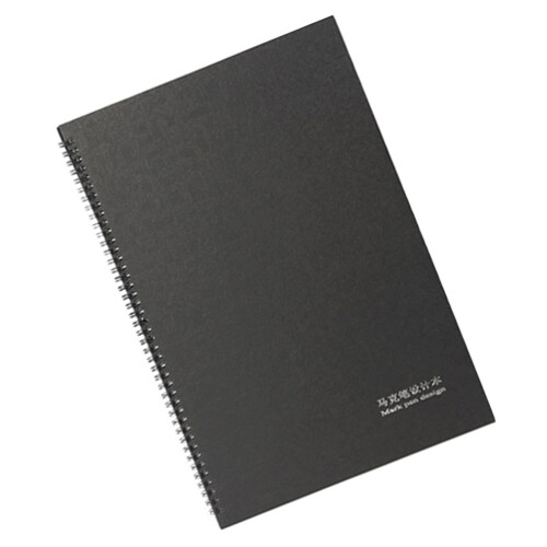 2Pièces Cahier À Dessin Noir Papier Bois Portable Usage 1