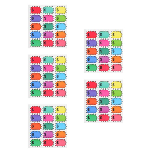 900Pièces Marque-Prix Adhésifs Multicolores Pour Retail 2