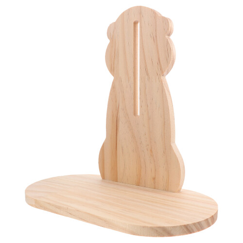 2Pièces Support Bois Pour Roue De Hamster Silencieuse Marron Clair 1
