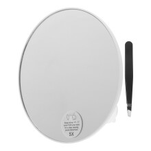 3Sets White Magnifying Travel Mirror 10X with Suction Cup and Tweezers