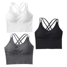 6St Meerkleurige Cross-Strap Yoga Tanktops Met Ademend Materiaal