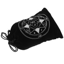 4Pcs Black Velvet Tarot Card Storage Bags Drawstring Pouch for Home