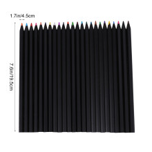 2Sets Safe Bamboo Colored Pencils Black Case for Home and School Art