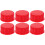 6Pcs Red Can Replacement Caps Coarse Thread PP Rubber Material 5