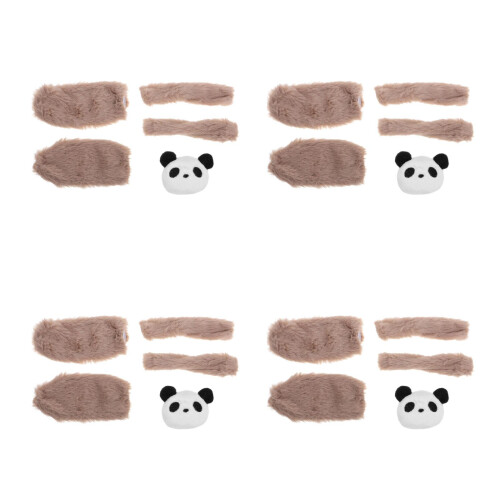 8Pcs Soft Plush Handlebar Hand Grip Covers Cute Design for Motorcycles 2