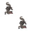 2Pcs Black Realistic American Toy Early Learning Decor 8