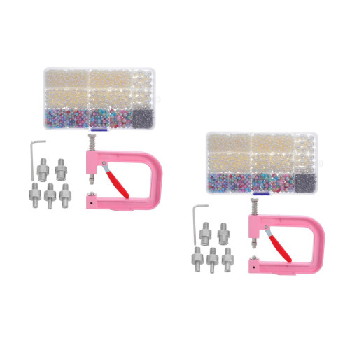 2Ensembles Kit Pose Perles Manuel Fer ABS Pour Accessoires 2