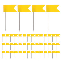 100Pcs Decorative Yellow Map Push Pins - Flag Markers for Cork Boards