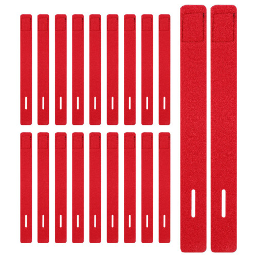 80Pcs Red Fishing Pole Wraps Elastic Rod Belts for Secure Angling