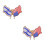 2Pièces Broche Drapeaux Symbole 6