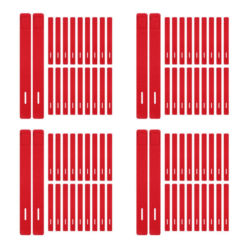 80Pcs Red Fishing Pole Wraps Elastic Rod Belts for Secure Angling 1