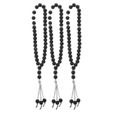 12Pièces Perles De Prière Musulmanes En Verre Noir Bracelet Spirituel
