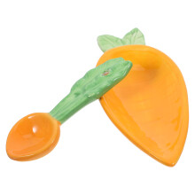 3Sets Assorted Ceramic Carrot Shape Dip Bowls and Mini Serving Spoons