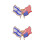 2Pièces Broche Drapeaux Symbole 4