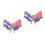 2Pièces Broche Drapeaux Symbole 5