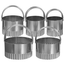 15Pièces Emporte-Pièces Biscuit Rond Solide Bords Créatifs Argent