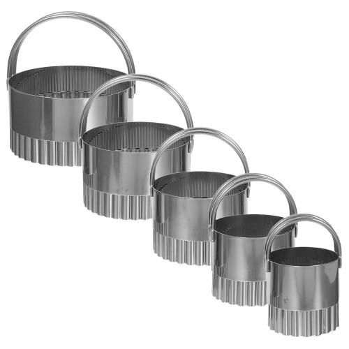 15Pièces Emporte-Pièces Biscuit Rond Solide Bords Créatifs Argent 1