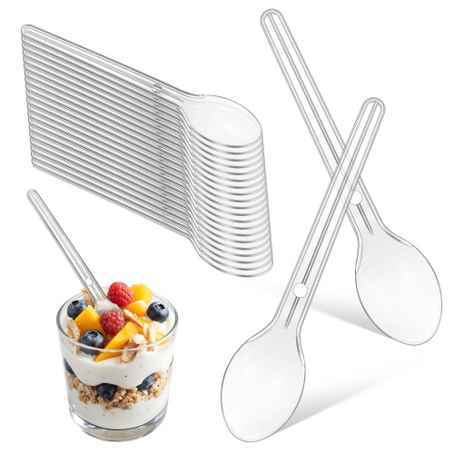 100Pcs Clear Mini Dessert Ice Cream Scoops