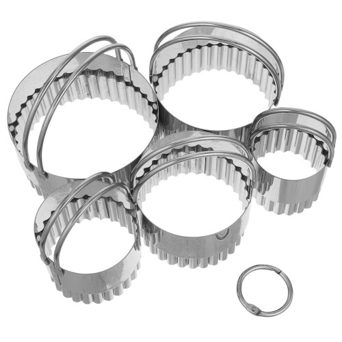 15Pièces Emporte-Pièces Biscuit Rond Solide Bords Créatifs Argent 2