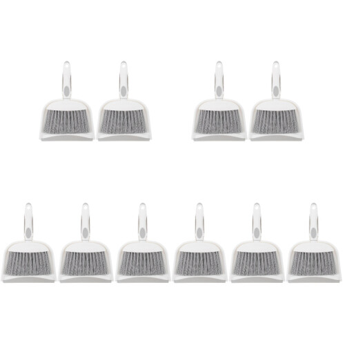 5Sets Small Grey Broom and Dustpan Set PP for Keyboard Car Use 2