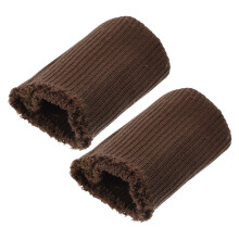 2Paires Manchettes Tubulaires Réparatrices En Tricot Café