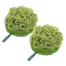 6Pcs Reusable Green Exfoliating Body Scrubber Shower Pouf for Shower