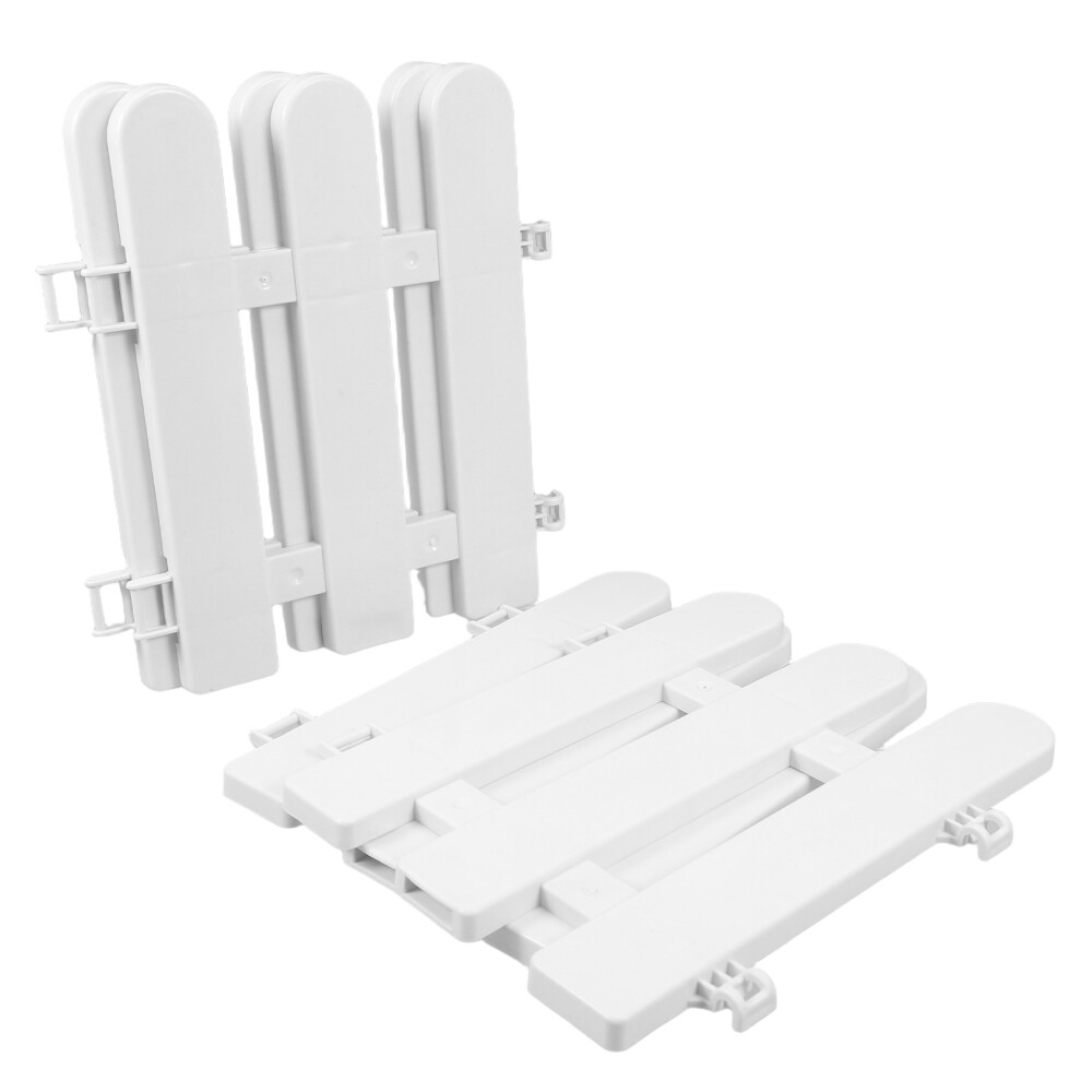 16Pcs White Plastic Flower Bed Fence Durable Garden Yard Decor Edging 3404206519231