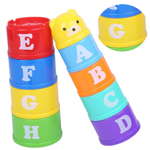 6Sets Bright Assorted Toddler Cups Stacking Toys Educational and Safe 2