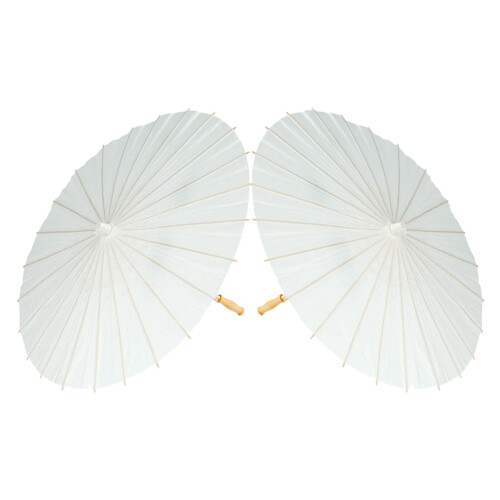 10Pièces Parasols Blancs Solides Pour Et Décoration 1