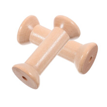 8Pcs Wooden Empty Spools Beige Thread Holder for Sewing Crafts