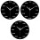 3Pcs Modern Wall Clock Plastic Shell Multi Color Silent Wall Decor 4