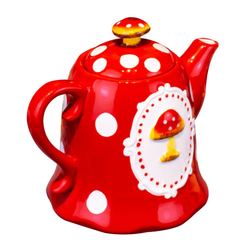 2Pcs Red Ceramic Water Kettle for Home Office Party