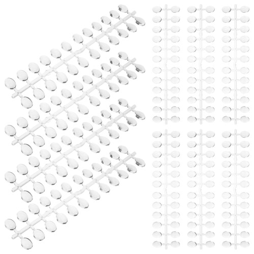 60Sets Semi-Transparent Acrylic Nail Sample Tips Oval Nail Art Display
