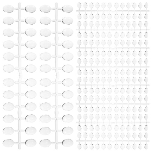 60Sets Semi-Transparent Acrylic Nail Sample Tips Oval Nail Art Display 1