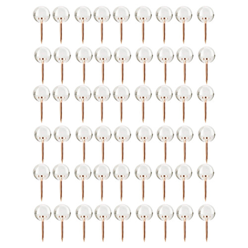 200Pcs Transparent Push Pins Plastic Metal Multi-Function Thumbtacks