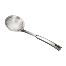 2Pcs Stainless Steel Slotted Ladle with Heat Resistant Handle for Food