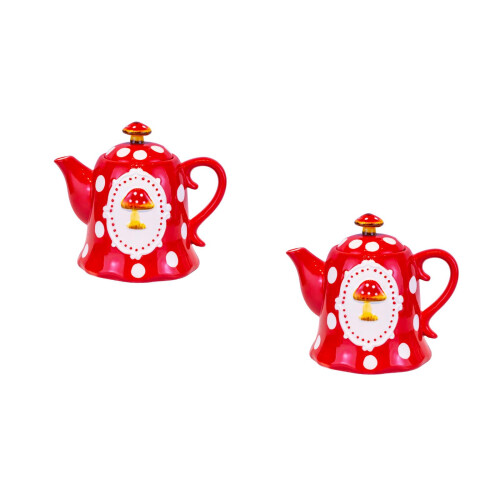 2Pcs Red Ceramic Water Kettle for Home Office Party 2