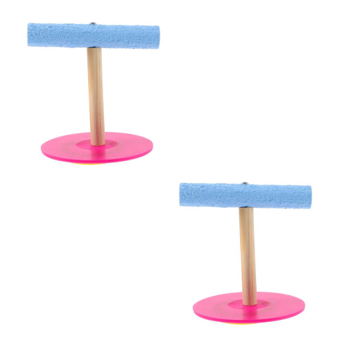 2Pcs Parrot Stand Bird Training Rack with Bowl 1
