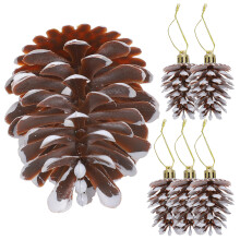 24Pcs Light Brown Plastic Xmas Tree Pendants for Christmas Party Decor
